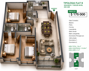 DEPARTAMENTO EN SACHACA TIPO FLAT B – 2.º Y 3.er NIVEL